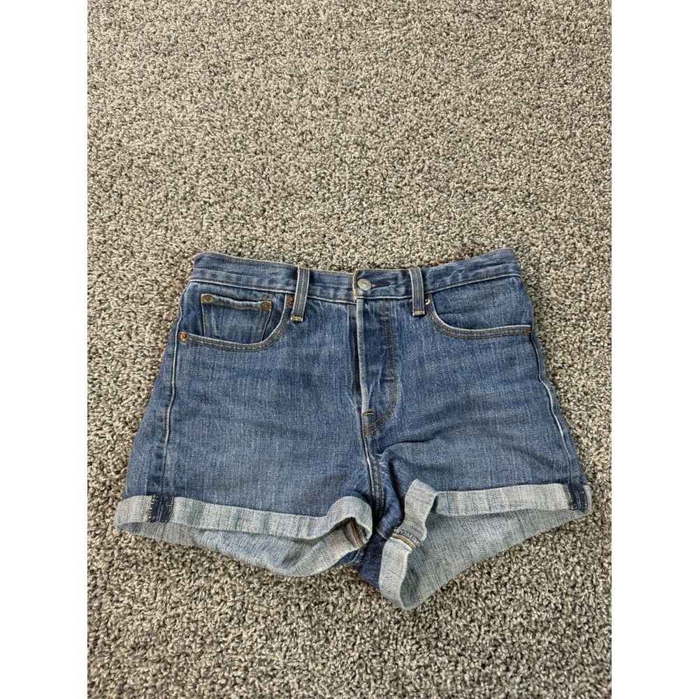 Levi's White Oak Cone Denim Cut Off Jean Shorts Womens 28 Blue Button Fly